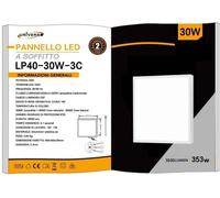 PLAFONIERA LED QUADRATA UNIVERSO 30W 3530LM 220-240V LUCE SELEZIONABILE - LUCE F