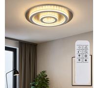 Plafoniera LED Regolatore Telecomando Lampada di Cristallo Antracite 45 CM