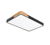 Plafoniera LED Rettangolare 30W CCT 60x40cm Legno/Nero