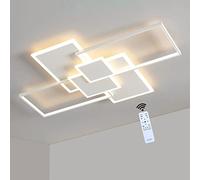 Plafoniera LED Rettangolare, Plafoniera LED Soffitto Dimmerabile, 3000-6000K 75W LED Lampada da Soffitto Stile Moderno Interno Plafoniere Led con Telecomando per Camera da Letto, Cucina, Soggiorno ( C