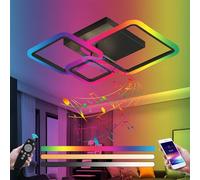 Plafoniera LED RGB Bluetooth 84 W intelligente dimmabile con telecomando quadrata per camera da letto, soggiorno, sala da pranzo