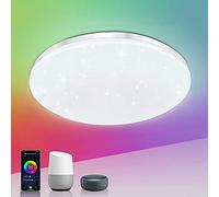 Plafoniera LED RGB WIFI lampada da soffitto intelligente 20 W telecomando compatibile con alexa, google home...25,8 cm diametro