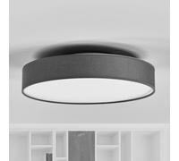Plafoniera LED Saira di Lindby, Ø 40 cm, grigio, tessuto LINDBY