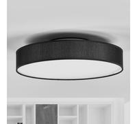 Plafoniera LED Saira di Lindby, Ø 40 cm, nero, tessuto LINDBY