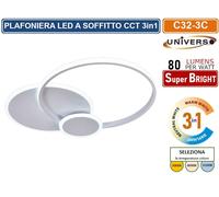 PLAFONIERA LED SMD DESIGN CIRCOLARE 37W COLORE BIANCO CCT 3 IN 1 LUCE SELEZIONAB [EEK: E]