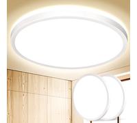 Plafoniera LED Soffitto 18W Lampada da Soffitto Moderna Ø22CM 4000K 1600LM Plafoniera Camera da Letto per Corridoio, Cucina, Soggiorno, Ufficio, Garage, Cantina, Balcone - Bianco Naturale(2 pacchi)