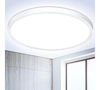 Plafoniera LED Soffitto Ø22CM, 6500K 18W Moderno Lampada da Soffitto 1800LM Plafoniera Bagno Rotonda IP44 Plafoniere da Ufficio Luce Soffitto per Camera da Letto, Cucina, Balcone, Soggiorno, Corridoio