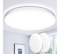 Plafoniera LED Soffitto 24W [2 Pezzi], Lampada da Soffitto 6500K 2000LM Plafoniera Bagno IP44 Impermeabile Rotonda Ø28CM Lampadario LED Moderna Luce Soffitto per Cameretta/Cucina/Soggiorno/Corridoio