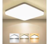 Plafoniera LED Soffitto 24W, 3000/4000/6500K Lampada da Soffitto LED Moderno, 2400LM Plafoniera Bagno IP44 Impermeabile Plafoniere da Ufficio Luce Soffitto per Camera Letto Cucina Soggiorno Balcone