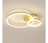 Plafoniera LED Soffitto, 42W 4725LM Lampada da Soffitto Moderna, Plafoniera LED in Acrilico per Camera da Letto Soggiorno Cucina Corridoio, Luce Neutra 4500K, Oro, 50CM