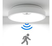 Plafoniera LED Soffitto a Batteria con Sensore di Movimento, Lampada 6000K Plafoniere 18CM Luce per Scale, Armadio, Ripostiglio, Bagno, Garage