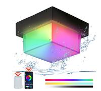 Plafoniera LED Soffitto Dimmerabile 12W Lampada da Soffitto RGB Cambia Colore Quadrata Applique da Parete Interno/Esterno IP65 Impermeabile Compatibile con Alexa Google Home per Bagno Camera da Letto
