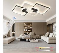 Plafoniera LED soffitto dimmerabile Plafoniere soggiorno Plafoniere per camera da letto, per soggiorno, sala da pranzo, cucina, ufficio (Bianco + Nero, L90CM)