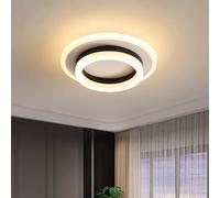 Plafoniera Led Soffitto Moderna, 24W 3000K Luce Calda Plafoniera Led Rotondo di Creativo Design a Doppio Strato, Lampada da Soffitto in Acrilico per Corridoio, Cucina, Ufficio, Studia