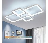 Plafoniera LED Soffitto Moderna Dimmerabile, 54W 6000LM Lampada da Soffitto con Telecomando, Bianco Quadrato Lampadario LED Soffitto in Acrilico per Camera da letto Soggiorno Sala da Pranzo