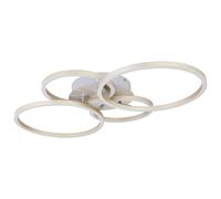 Plafoniera LED soggiorno lampada moderna anelli regolabile LED plafoniera argento, metallo plastica, 1x 40W 1960lm 3000K, LxPxH 65.5x40.6x7.5 cm