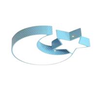 Plafoniera LED Stella Luna 37W Luce Fredda Azzurro 52cm Cameretta Bambini