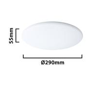 VIRGO: Plafoniera LED 24W, 2000 lumen con cambio colore, diametro 29cm. IP54. Bianco