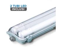 plafoniera neon tubi led 2x18 watt bianco naturale 2 luci 120 cm [EEK: F]