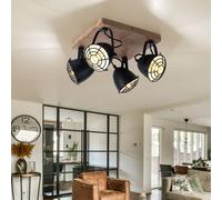 Faretti Eglo Gatebeck 4xE14 Nero/Marrone