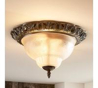 Plafoniera Lindby Anni, paralume in vetro acidato LINDBY