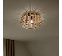 Lindby Plafoniera dimmerabile (Country) colore Ocra, in Legno ad es. Soggiorno & Sala da pranzo plafoniera legno lampada