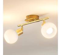 Lindby Plafoniera Elaina - 2 luci E14, 30 cm, ottone e vetro, dimmerabile