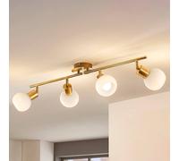 Plafoniera Lindby Elaina, 70 cm, a 4 luci, ottone, vetro, E14 LINDBY