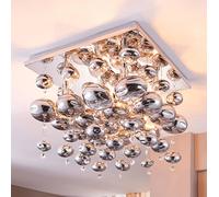 Plafoniera Lindby Esfera, grigio fumo, vetro, a 4 luci, 35 cm LINDBY