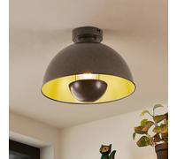 Plafoniera Lindby Lya, Ø 31 cm, grigio scuro, metallo LINDBY