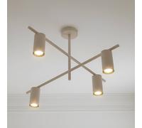 Plafoniera Lindby Marilou, beige, a 4 luci, Ø 70 cm LINDBY