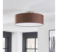 Plafoniera Lindby Sebatin, Ø 40 cm, marrone chiaro, tessuto, E27 LINDBY