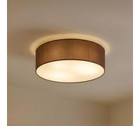 Plafoniera Lindby Sebatin, Ø 40 cm, marrone chiaro, tessuto, E27 LINDBY