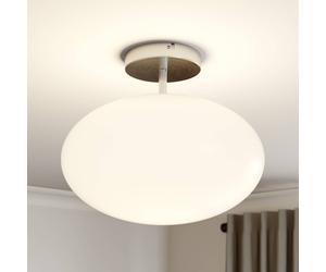 Plafoniera Lindby Sonika, Ø 40 cm, colore nichel, vetro, E27 LINDBY