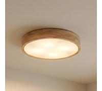 Plafoniera Lindby Tanju, Ø 60 cm, a 5 luci, legno di caucciù, E27 LINDBY