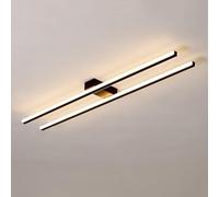 Plafoniera lineare a 2 luci Bianca con LED integrati, Striscia Luminosa a soffitto Dorata Moderna per corridoio, plafoniera Semi-Incasso Nera Lunga per Cucina, plafoniere da Vici