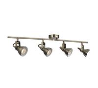Plafoniera Lineare Contemporanea Focus Spotlight Acciaio Adjustable 4 Luci Gu10 [EEK: A++]