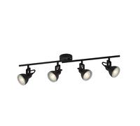 Plafoniera Lineare Contemporanea Focus Spotlight Acciaio Bianco Nero 4 Luci Gu10