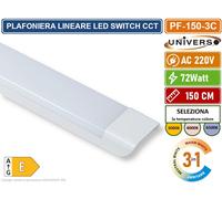 PLAFONIERA LINEARE LED ALTA LUMINOSITA' 7200LM 150CM 72W IP20 3000K-4000K-6500K [EEK: E]