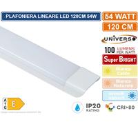 PLAFONIERA LINEARE LED UNIVERSO ALTA LUMINOSITA' 5400 LUMEN 120CM 54 WATT IP20 [EEK: A++]