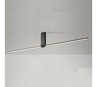 Plafoniera lineare semi-incasso nera 3000K 22W Plafoniera a LED Oro Contemporanea Tubo lungo Plafoniera moderna Barra Lampada a sospensione a soffitto per soggiorno Camera da letto