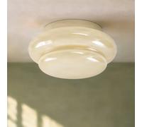Plafoniera Lucande Leilani, Ø 35 cm, gialla, E27, vetro LUCANDE