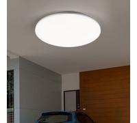 Plafoniera luce esterna giardino balcone rotondo bianco argento IP54, plastica, 1x LED bianco caldo, PxH 33x5,6 cm