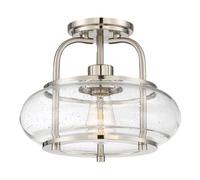 Plafoniera Luce Lampada Luci Soggiorno Metallo Vetro Nichel D 30,5 CM [EEK: Non valutato]