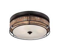 Plafoniera Luce Lampada Luci Soggiorno Metallo Vetro Rame 3 Fiamma E27 [EEK: Non valutato]