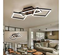 Plafoniera Luce Lampada Luci Soggiorno Simil Legno LED Regolabile Braun L 70 CM [EEK: E]