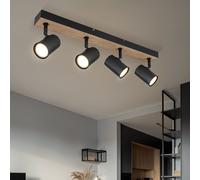 Plafoniera Luce Lampada Sala Pranzo Legno Faretto Spot Regolabile L 55,5 CM [EEK: Non valutato]