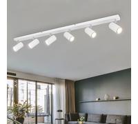 Plafoniera Luce Lampada Spot Punti Flessibile Scandinava Bianco 6x GU10 115cm [EEK: Non valutato]