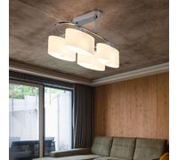 Plafoniera Luce Lampada Tavolo da Pranzo Vetro Pendente Cromata Soggiorno Ovale [EEK: Non valutato]