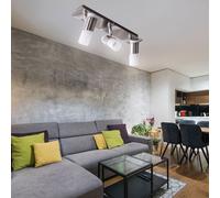 Plafoniera Luce Sala da Pranzo Argento Mobile 3 Fiamma LED L 38cm